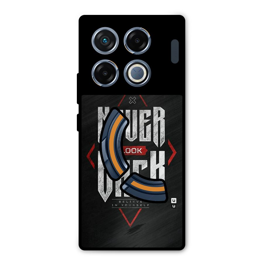 Never Look Back Diamond Metal Back Case for Infinix GT 20 Pro