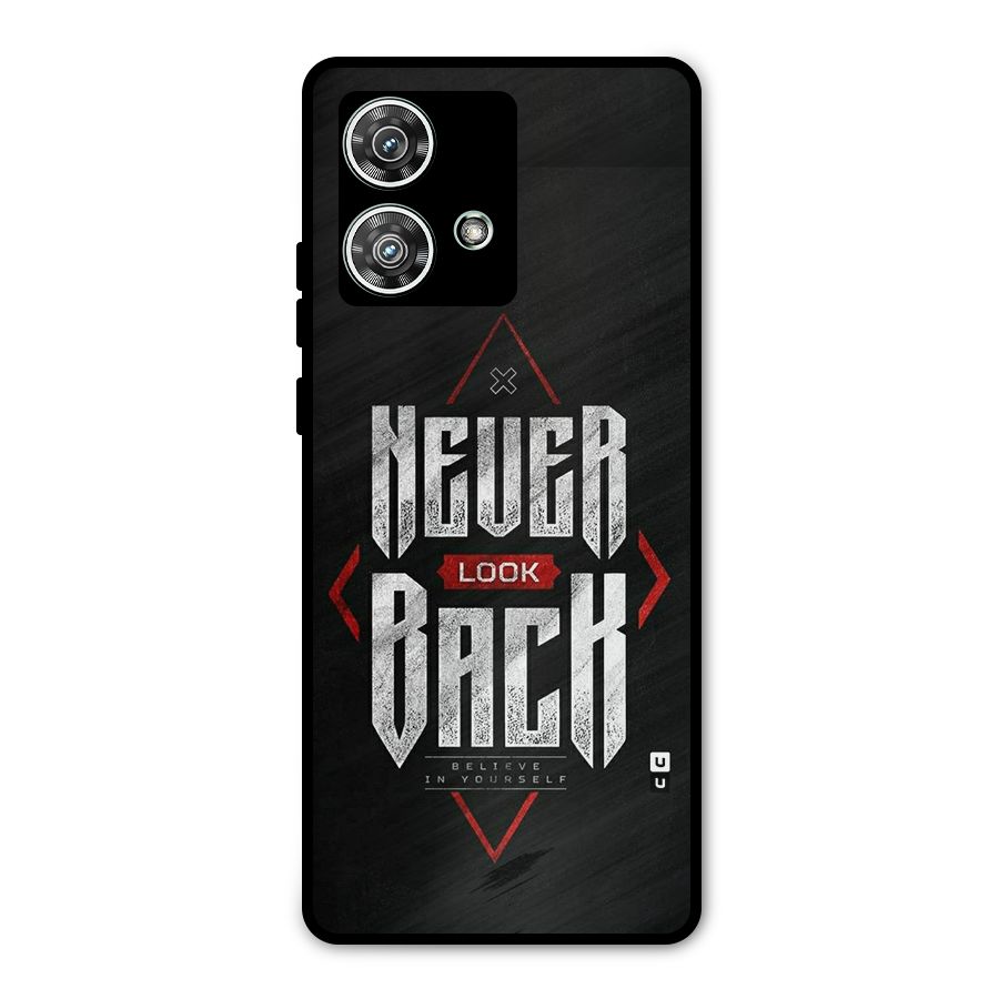 Never Look Back Diamond Metal Back Case for Motorola Edge 40 Neo