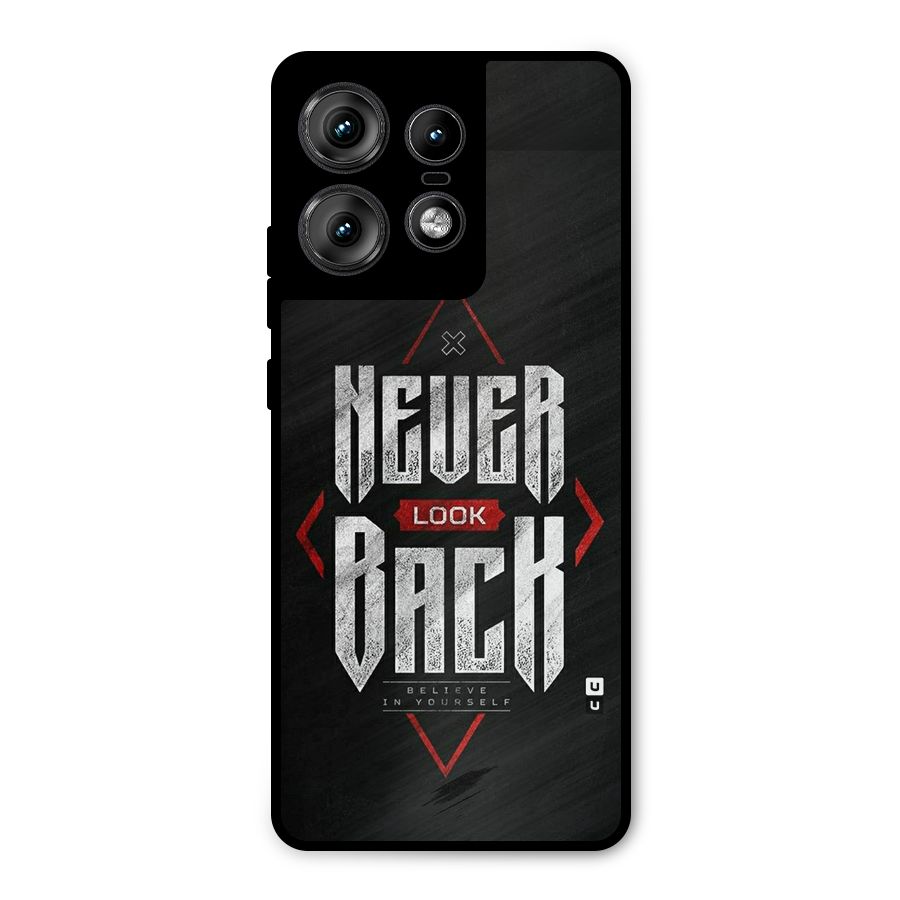 Never Look Back Diamond Metal Back Case for Motorola Edge 50 Pro