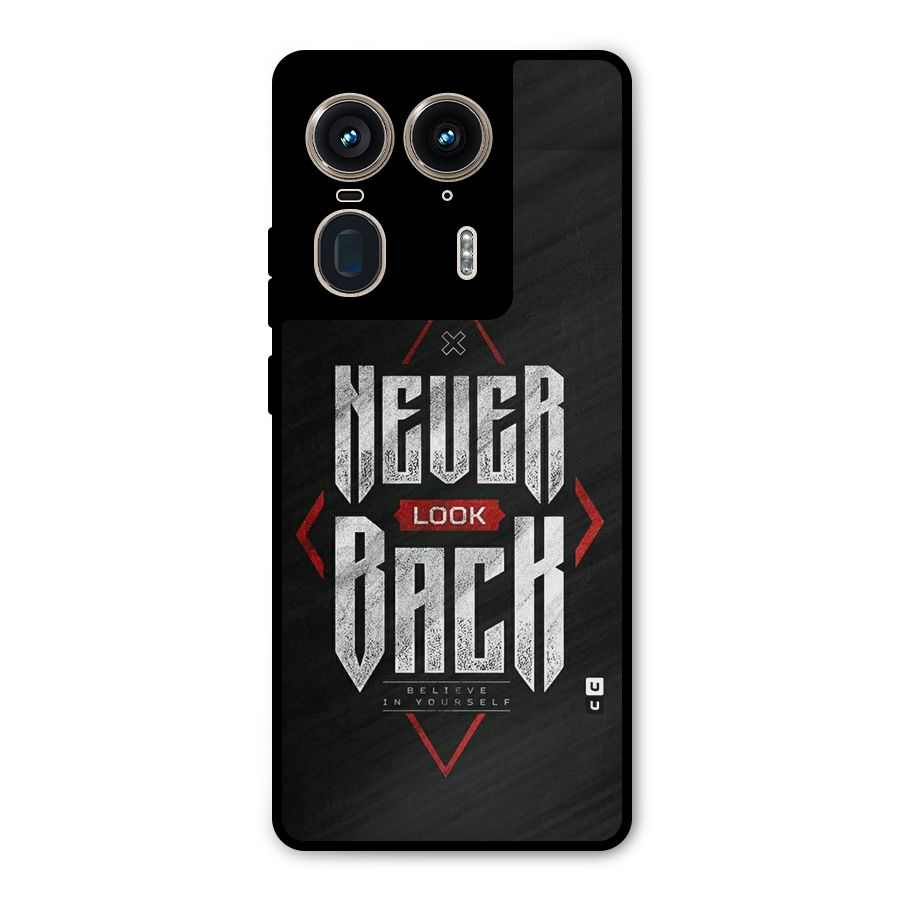 Never Look Back Diamond Metal Back Case for Motorola Edge 50 Ultra