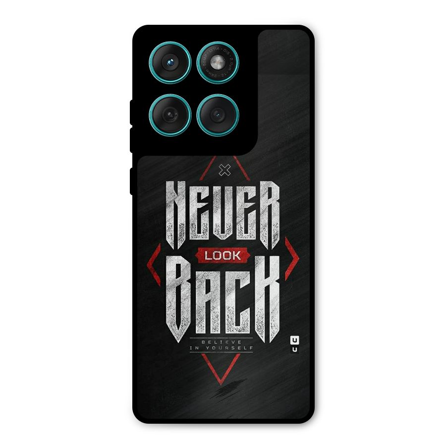 Never Look Back Diamond Metal Back Case for Motorola Edge 60 Fusion