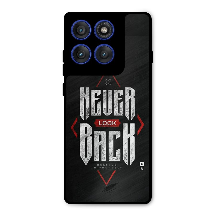 Never Look Back Diamond Metal Back Case for Motorola Edge 60 Pro