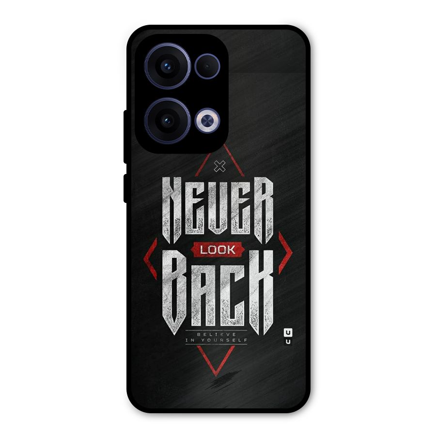Never Look Back Diamond Metal Back Case for Oppo Reno13