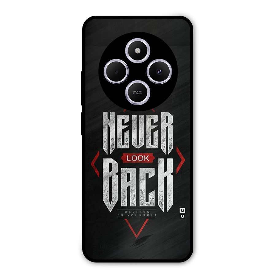 Never Look Back Diamond Metal Back Case for Poco C75 5G