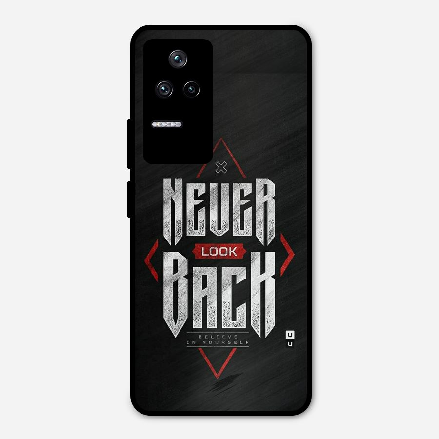 Never Look Back Diamond Metal Back Case for Poco F4 5G