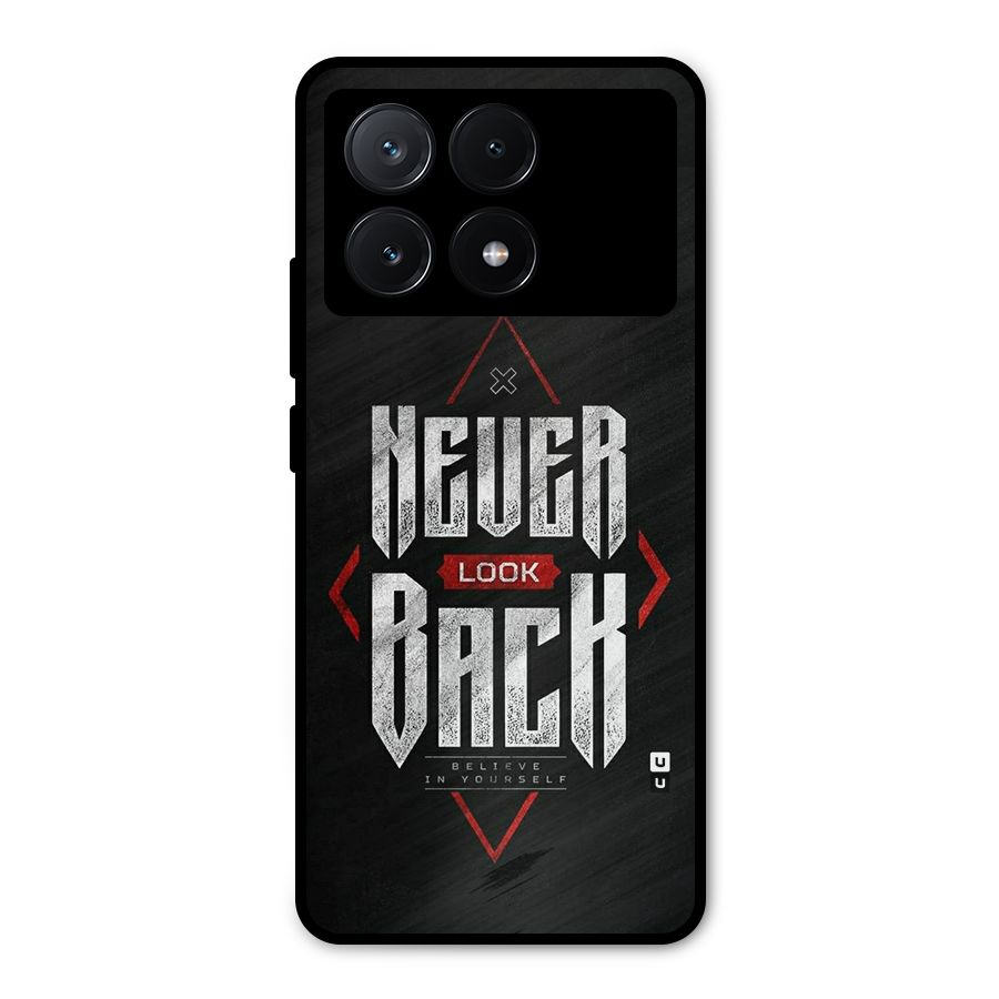 Never Look Back Diamond Metal Back Case for Poco X6 Pro