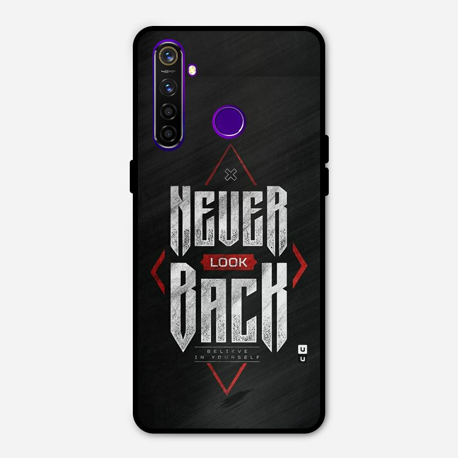 Never Look Back Diamond Metal Back Case for Realme 5 Pro