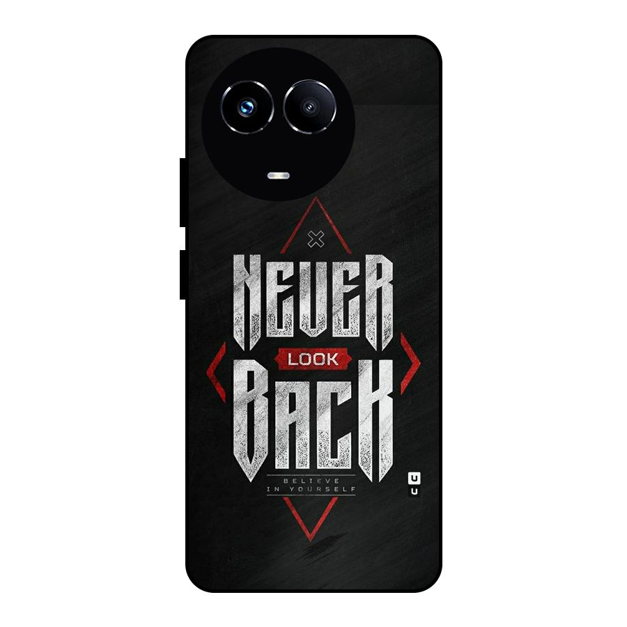 Never Look Back Diamond Metal Back Case for Realme Narzo 60X