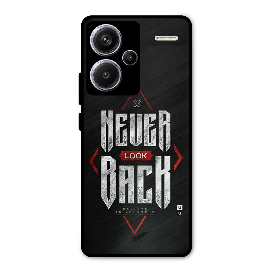 Never Look Back Diamond Metal Back Case for Redmi Note 13 Pro Plus
