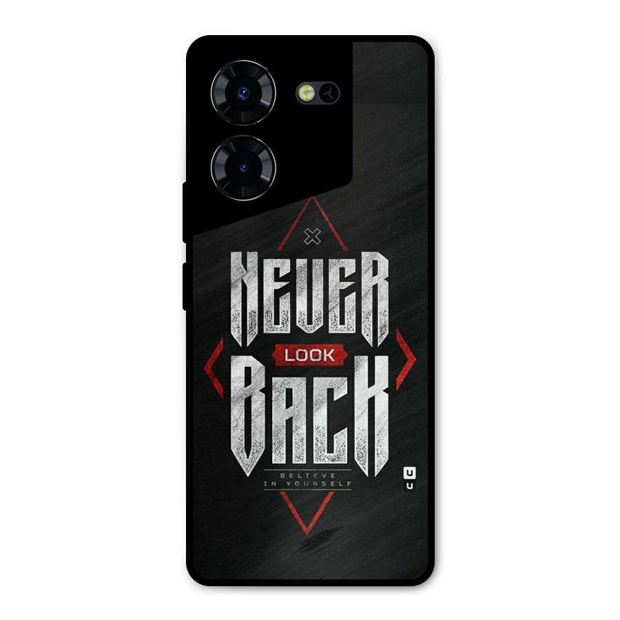 Never Look Back Diamond Metal Back Case for Tecno Pova 5 Pro 5G