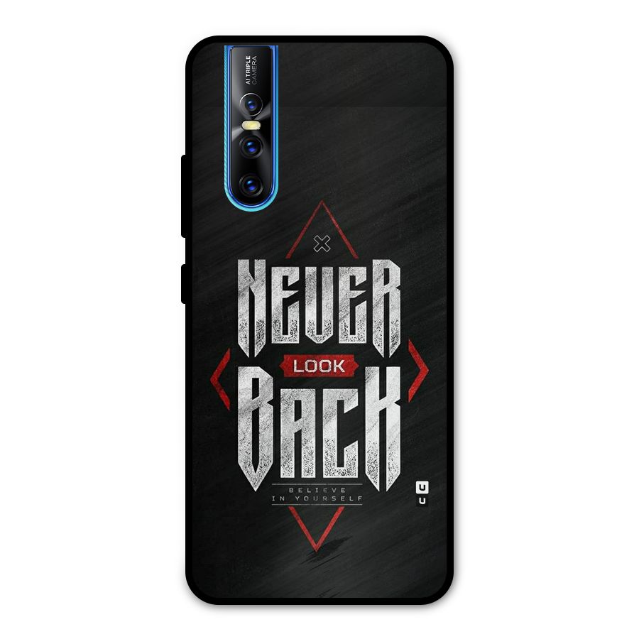 Never Look Back Diamond Metal Back Case for Vivo V15 Pro