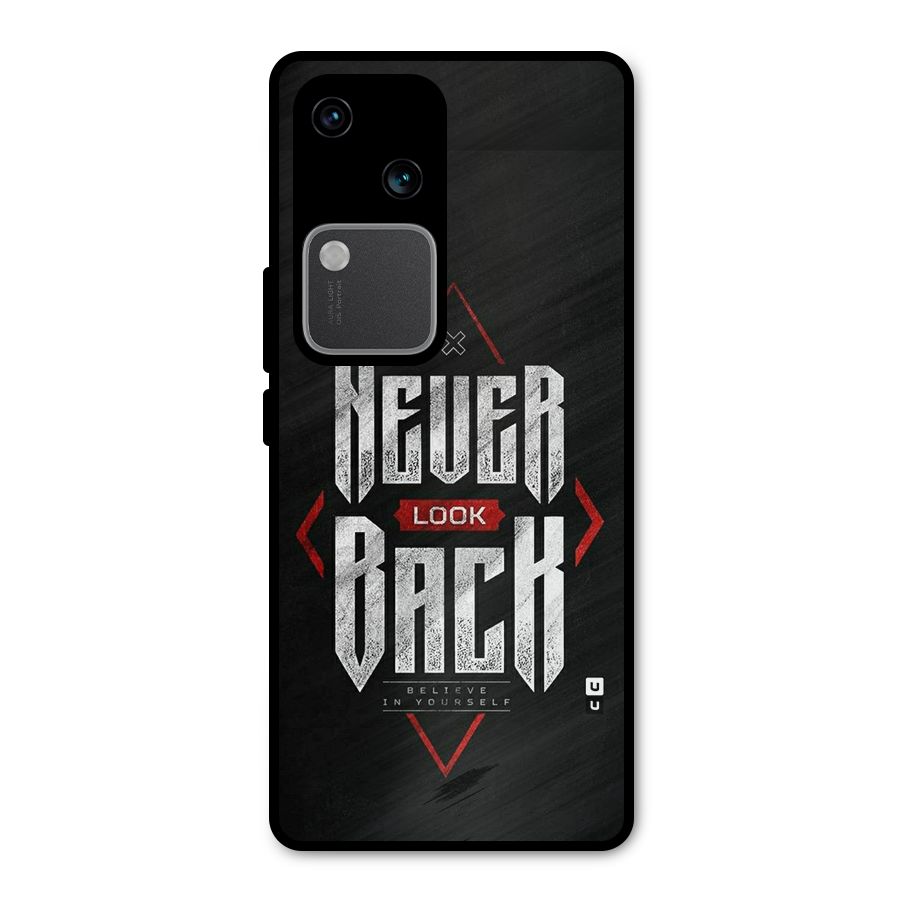 Never Look Back Diamond Metal Back Case for Vivo V30 Pro