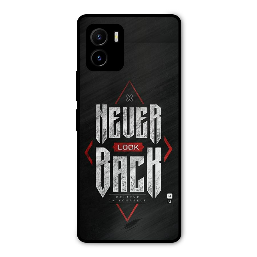 Never Look Back Diamond Metal Back Case for Vivo Y15s