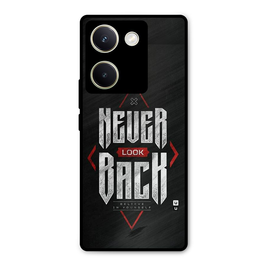 Never Look Back Diamond Metal Back Case for Vivo Y200 Pro