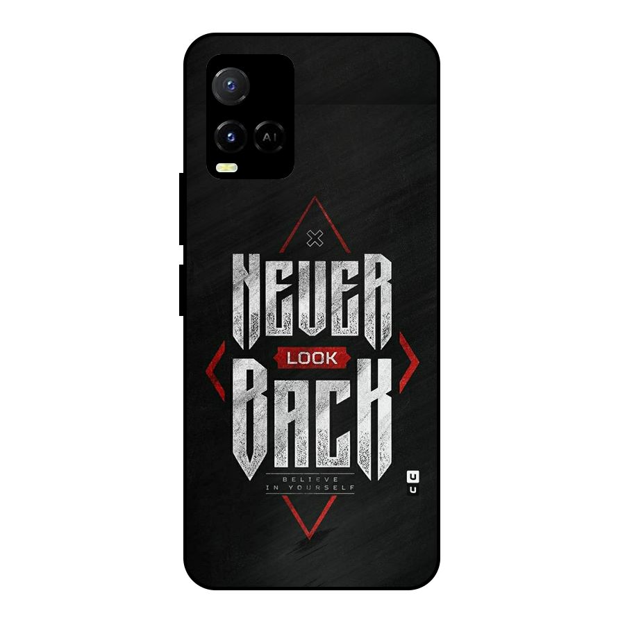 Never Look Back Diamond Metal Back Case for Vivo Y21A