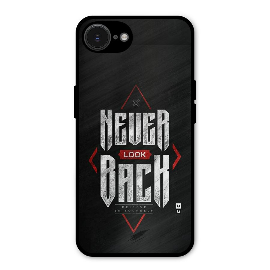 Never Look Back Diamond Metal Back Case for iPhone 16e