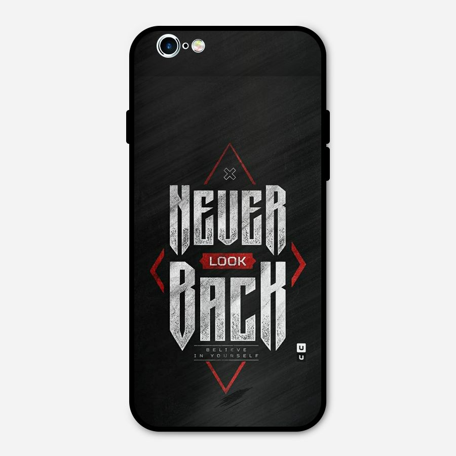 Never Look Back Diamond Metal Back Case for iPhone 6 6s