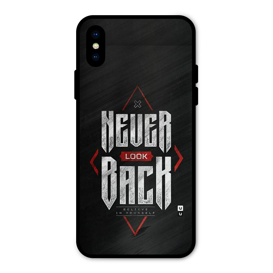 Never Look Back Diamond Metal Back Case for iPhone XS