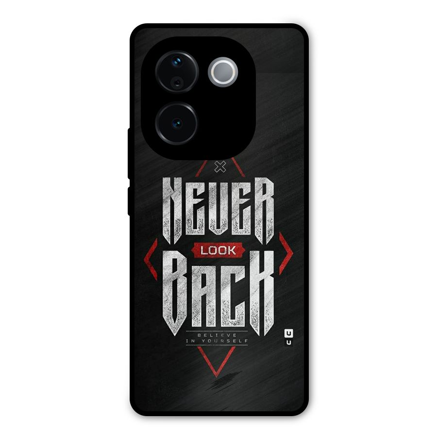 Never Look Back Diamond Metal Back Case for iQOO Z9s Pro