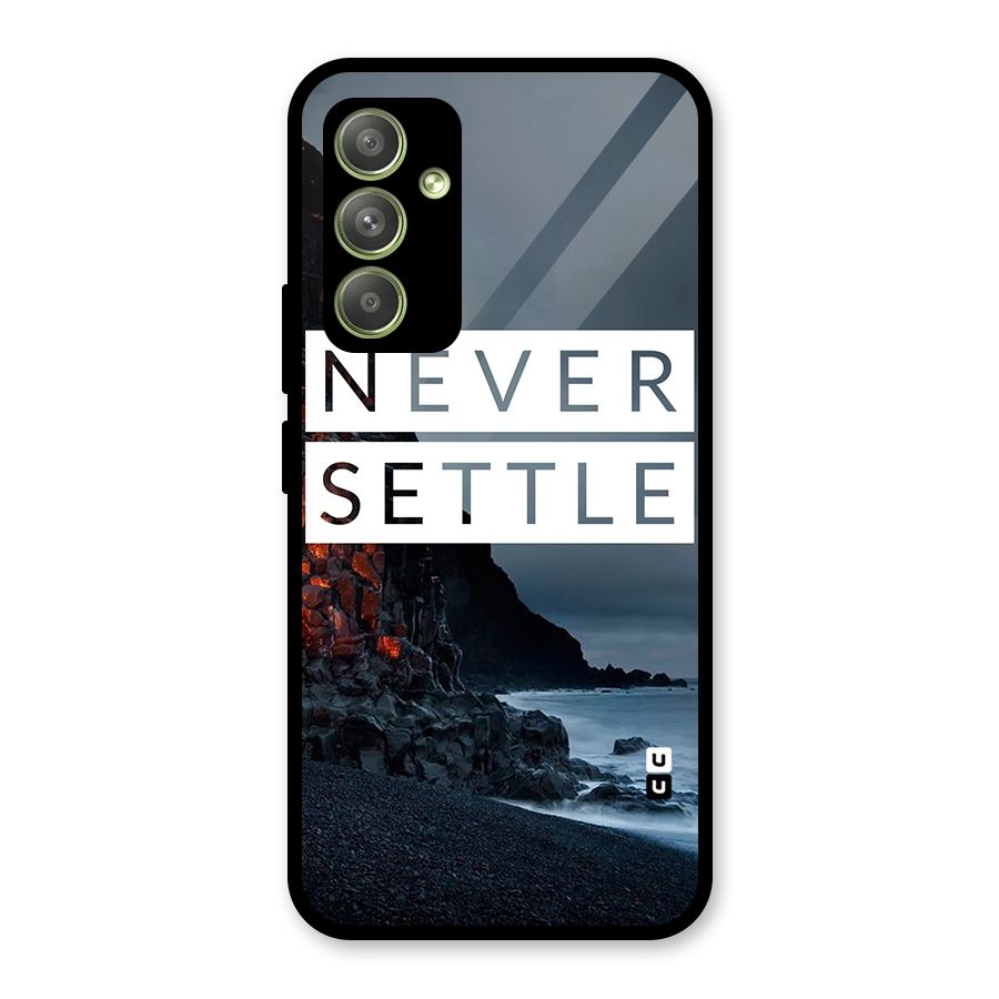 Never Settle Dark Beach Glass Back Case for Galaxy A54