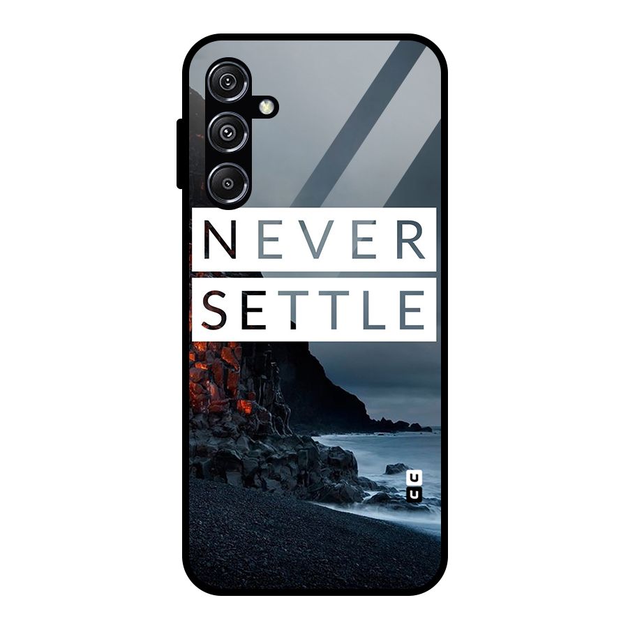 Never Settle Dark Beach Glass Back Case for Galaxy M34 5G