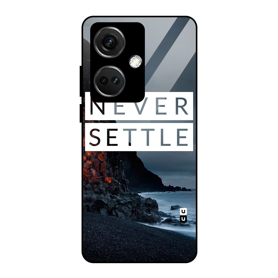 Never Settle Dark Beach Glass Back Case for OnePlus Nord CE 3 5G