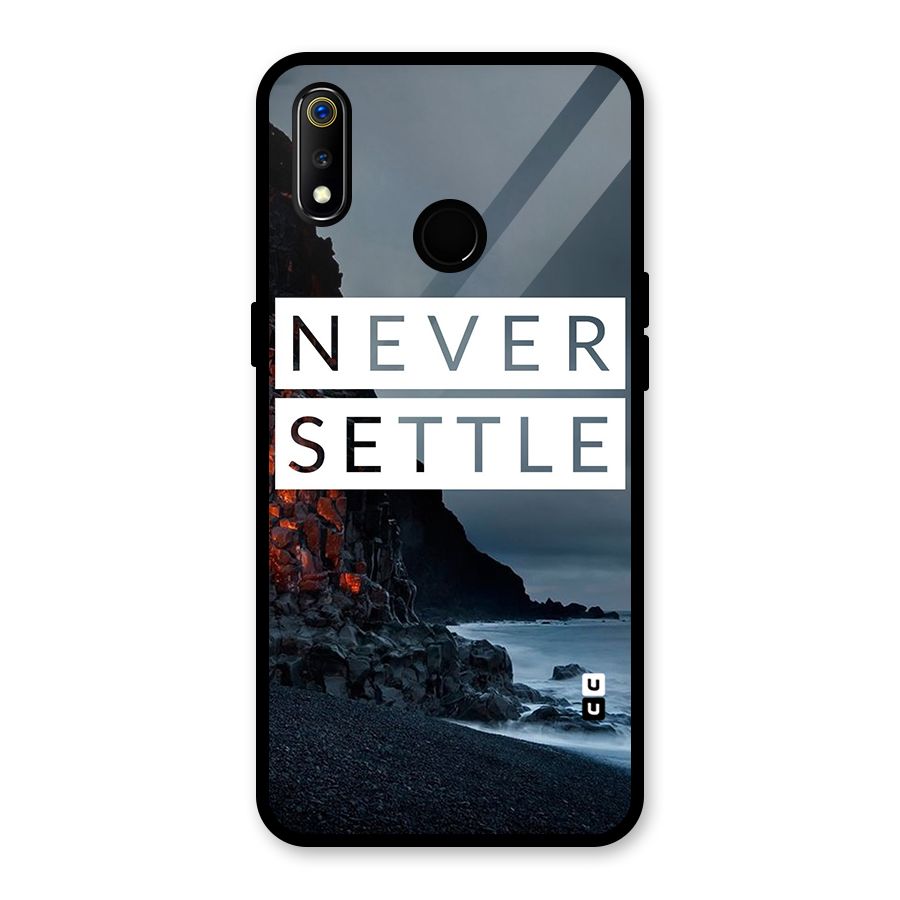 Never Settle Dark Beach Glass Back Case for Realme 3i