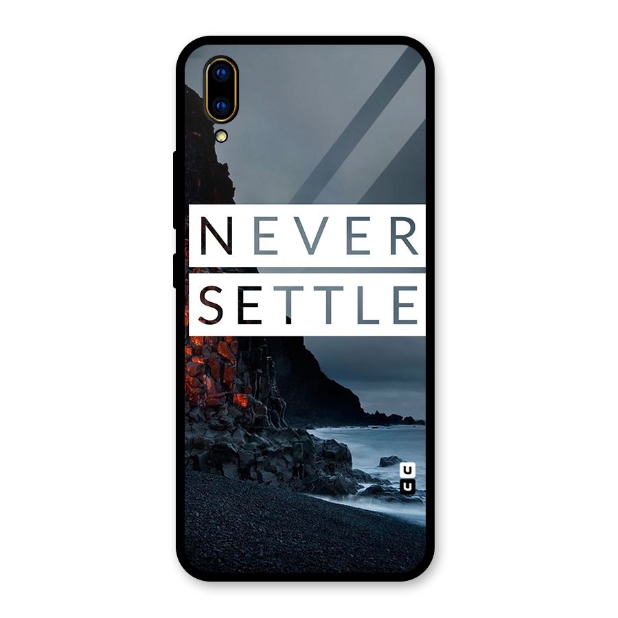 Never Settle Dark Beach Glass Back Case for Vivo V11 Pro