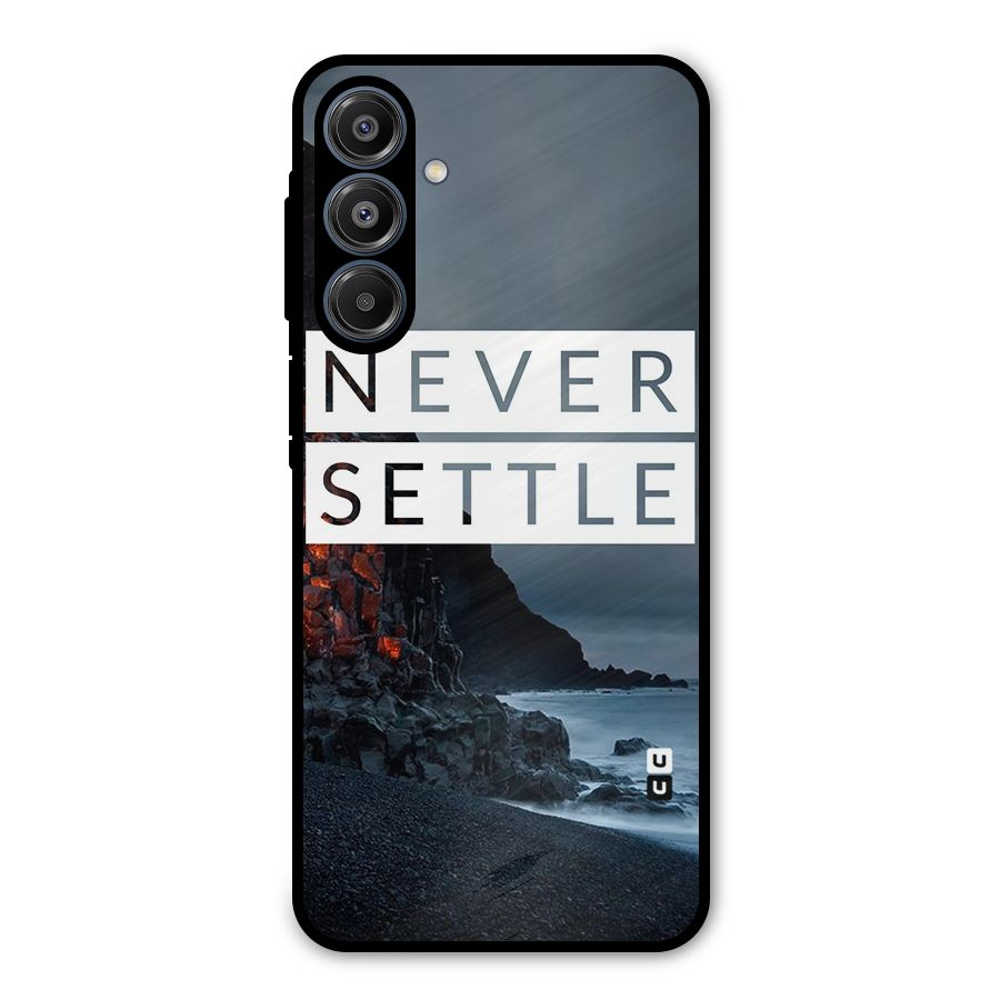 Never Settle Dark Beach Metal Back Case for Galaxy A16 5G