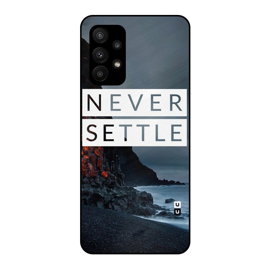 Never Settle Dark Beach Metal Back Case for Galaxy A23