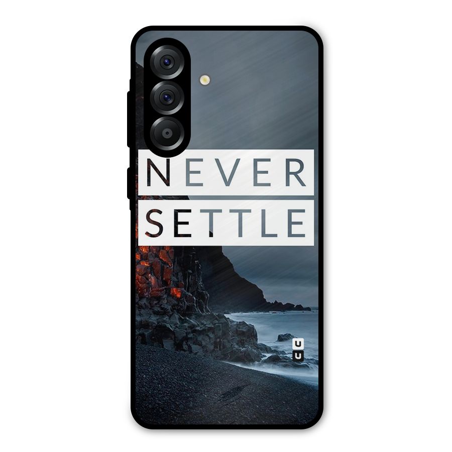 Never Settle Dark Beach Metal Back Case for Galaxy A56