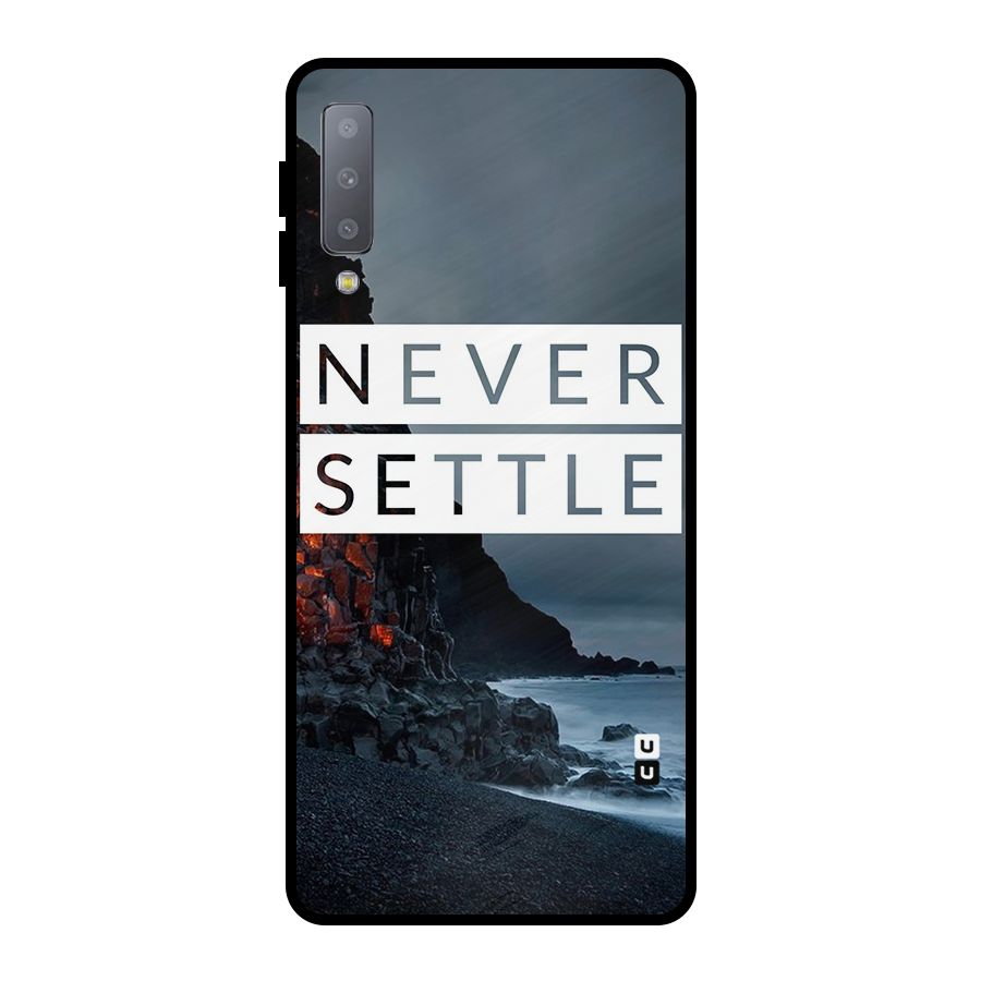 Never Settle Dark Beach Metal Back Case for Galaxy A7 (2018)