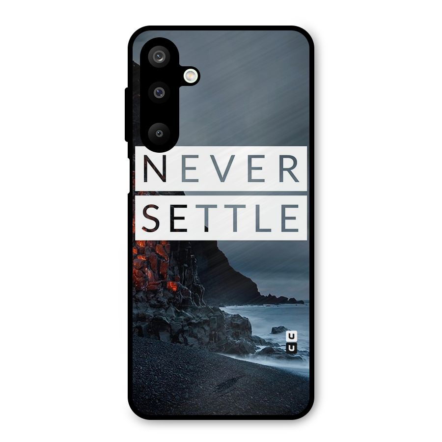 Never Settle Dark Beach Metal Back Case for Galaxy M16