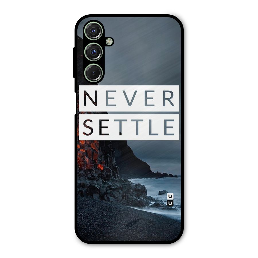 Never Settle Dark Beach Metal Back Case for Galaxy M34