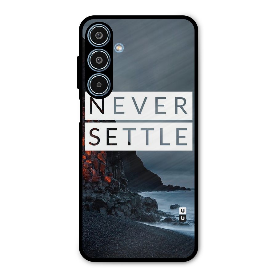 Never Settle Dark Beach Metal Back Case for Galaxy M35