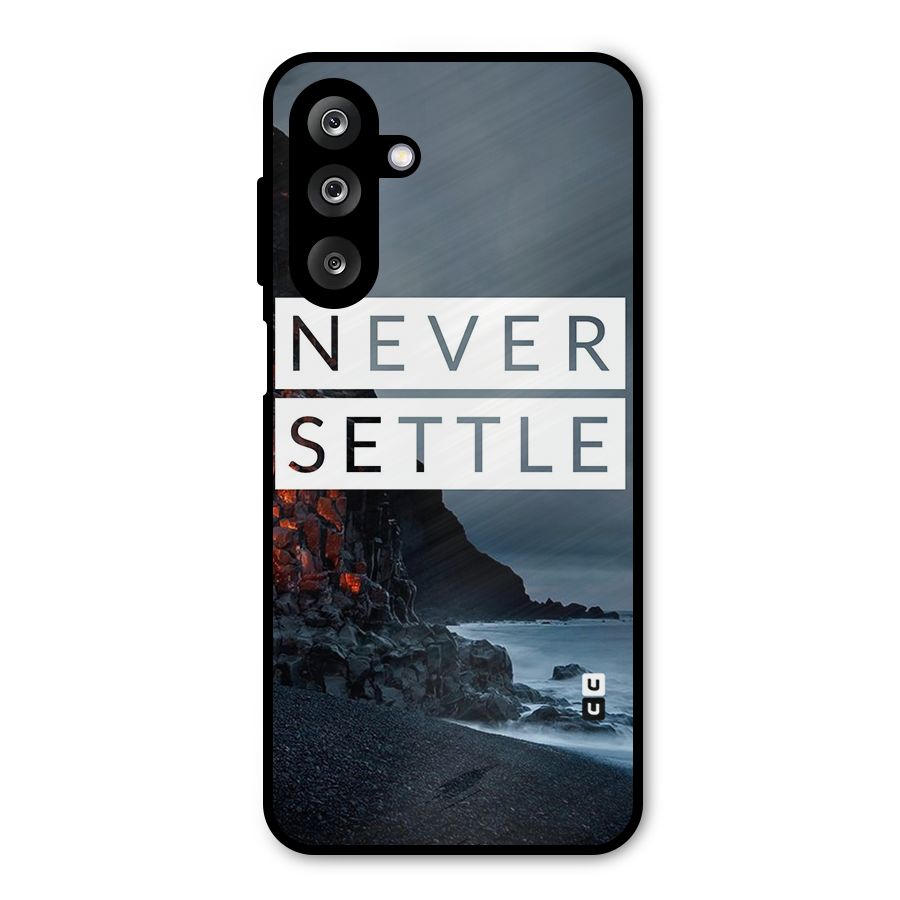 Never Settle Dark Beach Metal Back Case for Galaxy M36