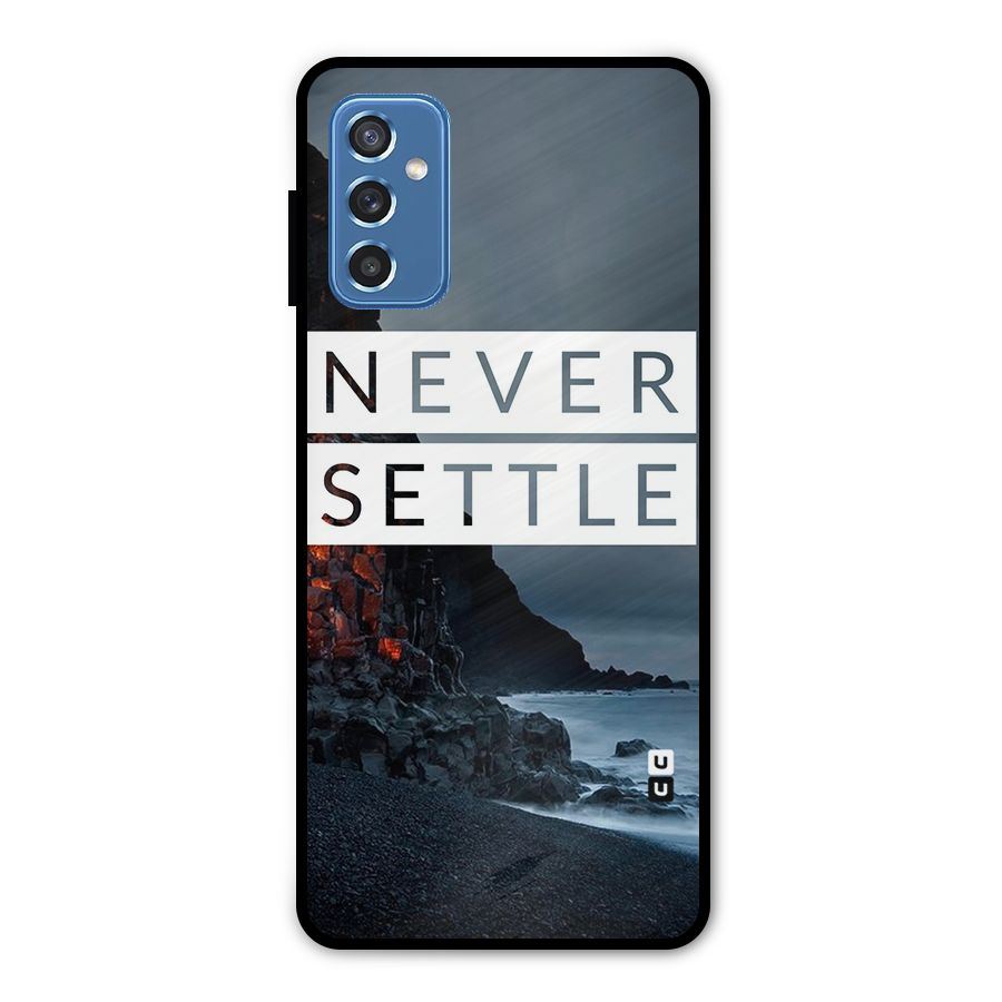 Never Settle Dark Beach Metal Back Case for Galaxy M52 5G