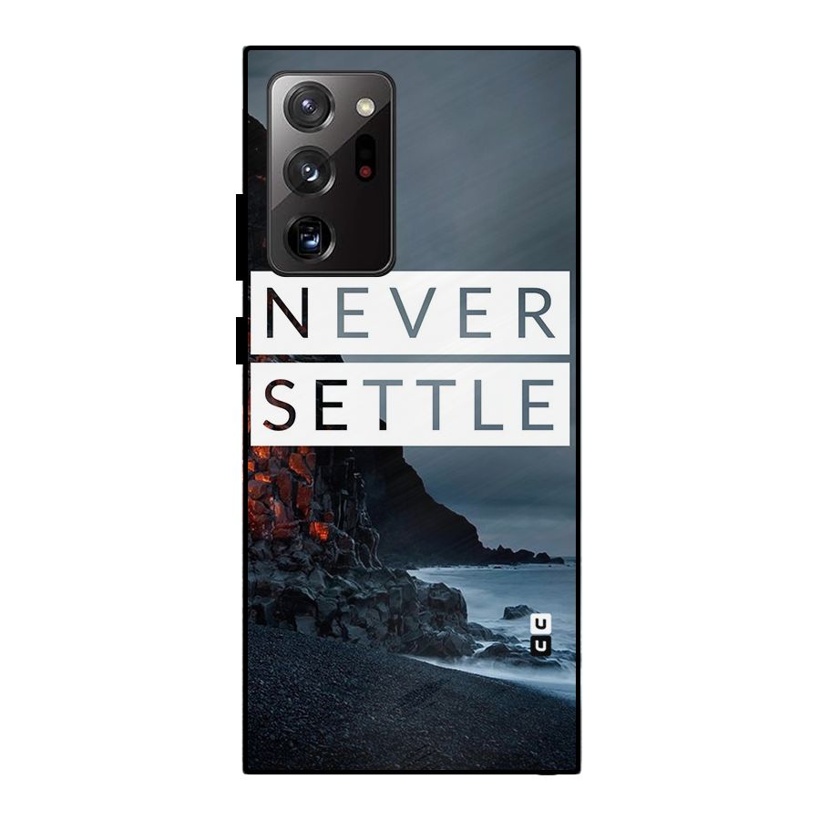 Never Settle Dark Beach Metal Back Case for Galaxy Note 20 Ultra