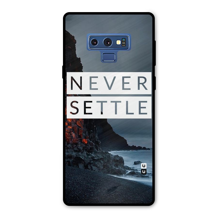 Never Settle Dark Beach Metal Back Case for Galaxy Note 9