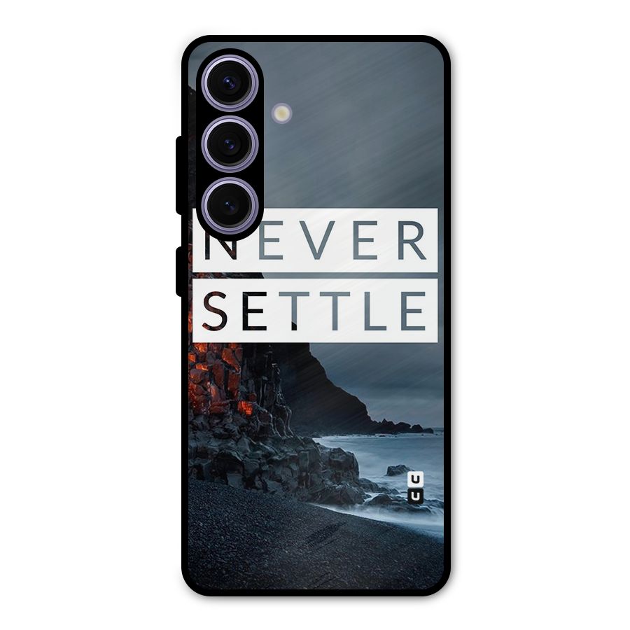 Never Settle Dark Beach Metal Back Case for Galaxy S24