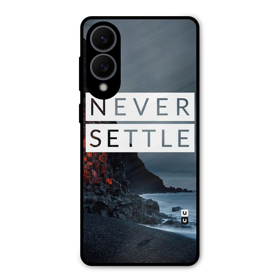 Never Settle Dark Beach Metal Back Case for Galaxy S25 Edge