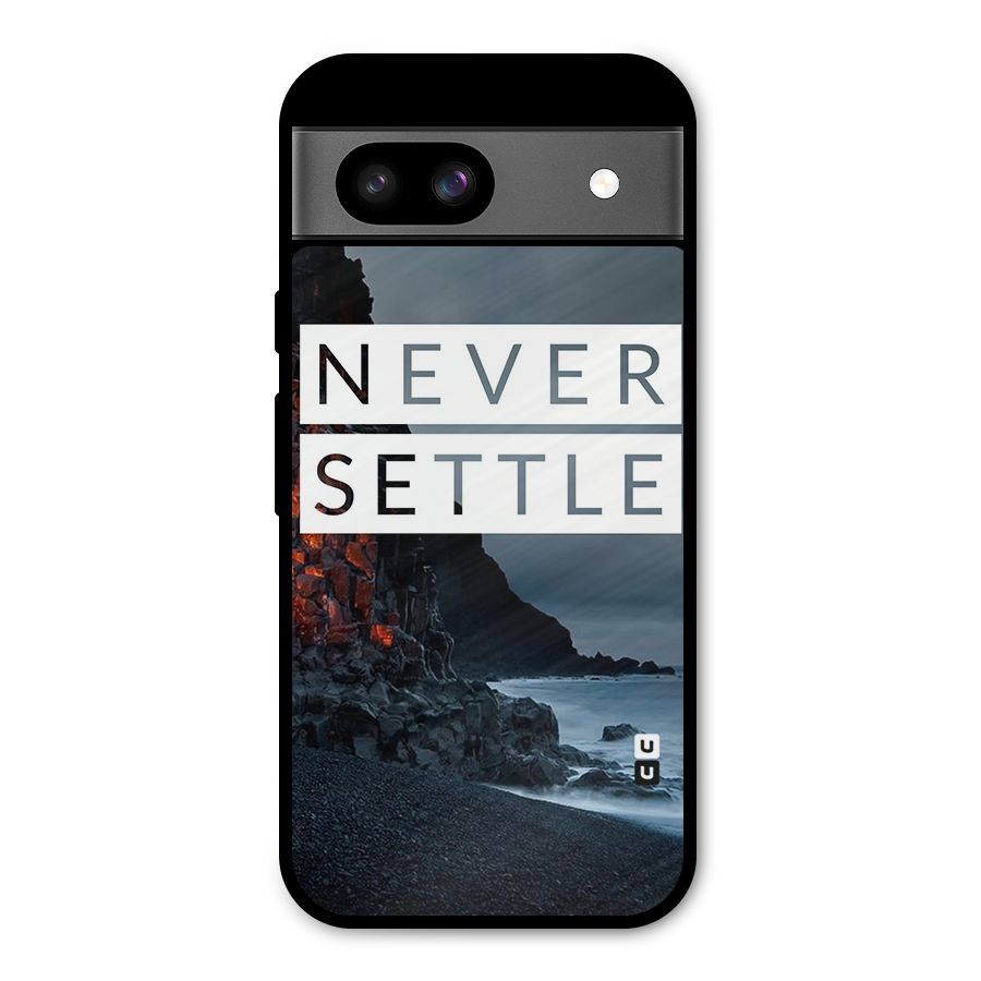 Never Settle Dark Beach Metal Back Case for Google Pixel 8a