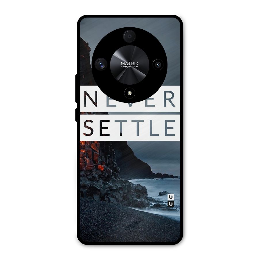 Never Settle Dark Beach Metal Back Case for Honor X9b