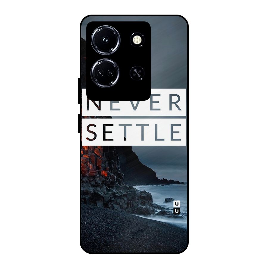 Never Settle Dark Beach Metal Back Case for Infinix Note 30 5G