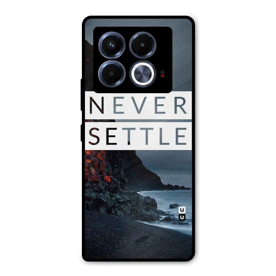 Never Settle Dark Beach Metal Back Case for Infinix Note 40 5G