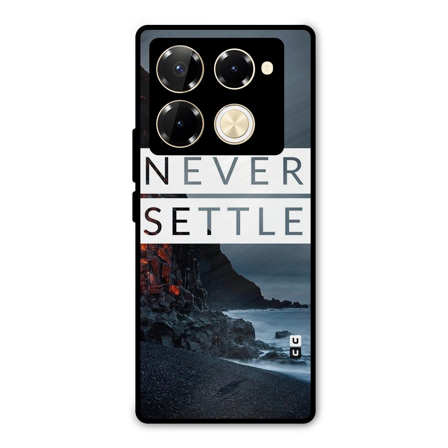 Never Settle Dark Beach Metal Back Case for Infinix Note 40 Pro
