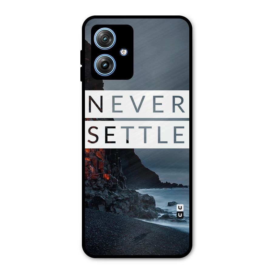 Never Settle Dark Beach Metal Back Case for Moto G54