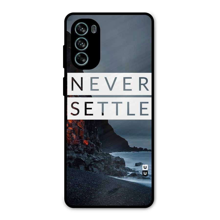 Never Settle Dark Beach Metal Back Case for Moto G62