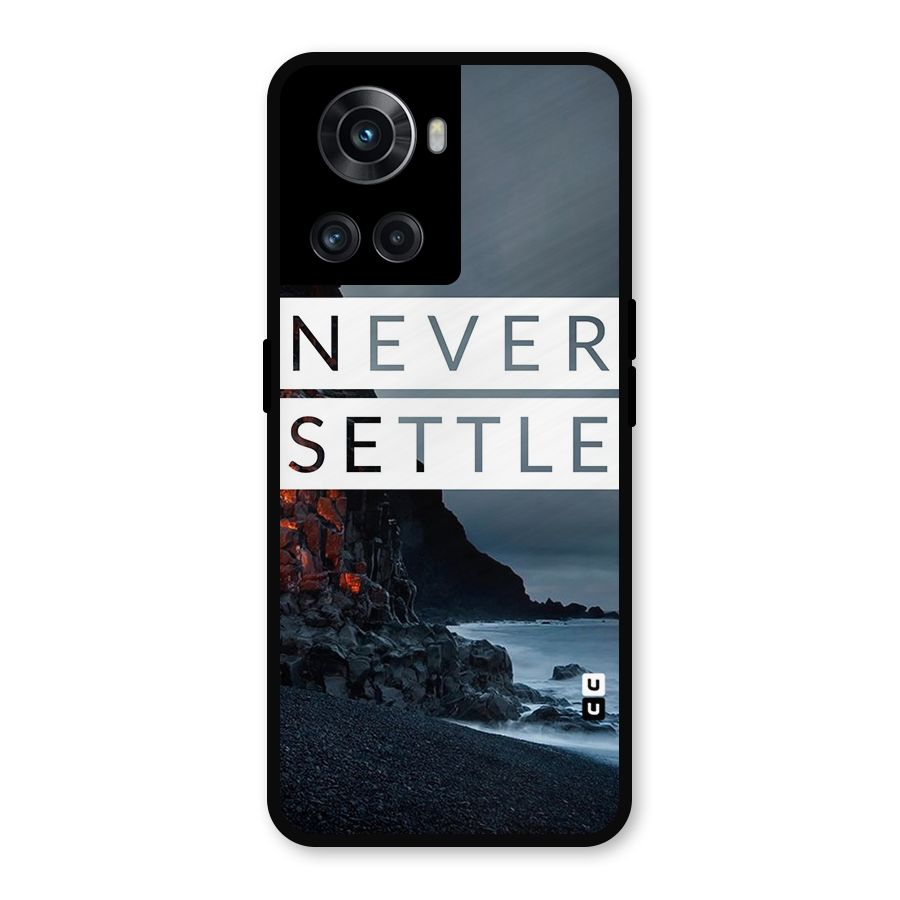 Never Settle Dark Beach Metal Back Case for OnePlus 10R