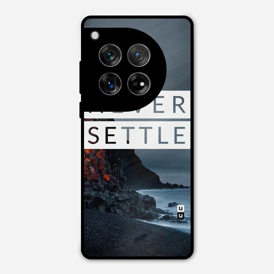 Never Settle Dark Beach Metal Back Case for OnePlus 12